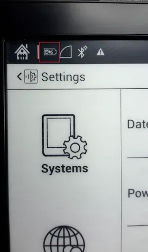 operating system shows the charging process