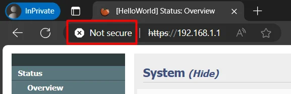 Our custom certificate in the browser (without machine trust to custom CA)