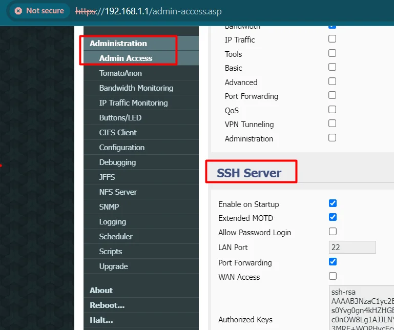 Enable SSH Access